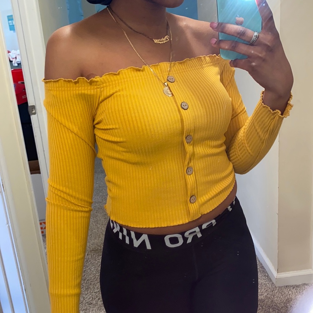 yellow crop top